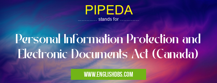PIPEDA means Personal Information Protection and Electronic Documents Act (Canada) PIPEDA