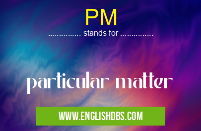 PM means particular matter PM