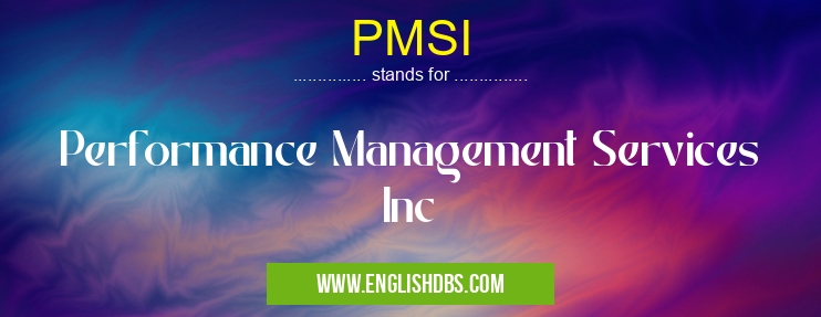 PMSI means Performance Management Services Inc PMSI