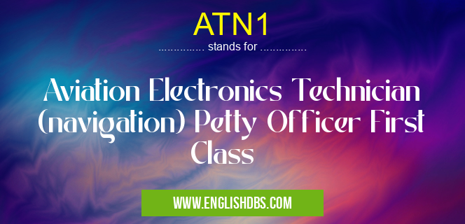ATN1 means Aviation Electronics Technician (navigation) Petty Officer First Class ATN1