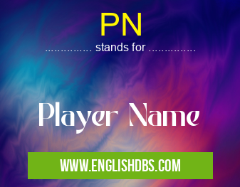 PN means Player Name PN