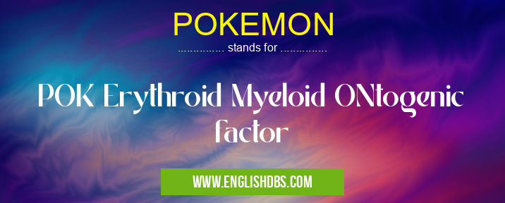 POKEMON means POK Erythroid Myeloid ONtogenic factor POKEMON
