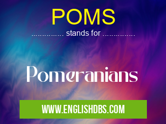 POMS means Pomeranians POMS