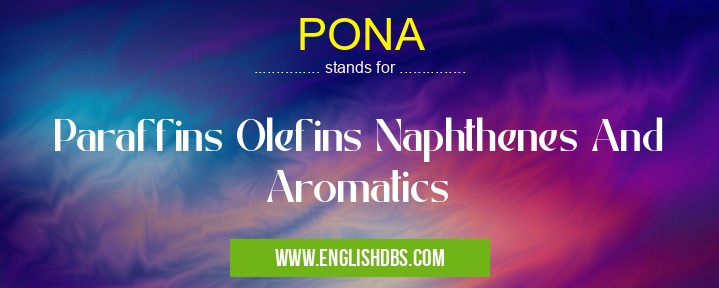 PONA means Paraffins Olefins Naphthenes And Aromatics PONA
