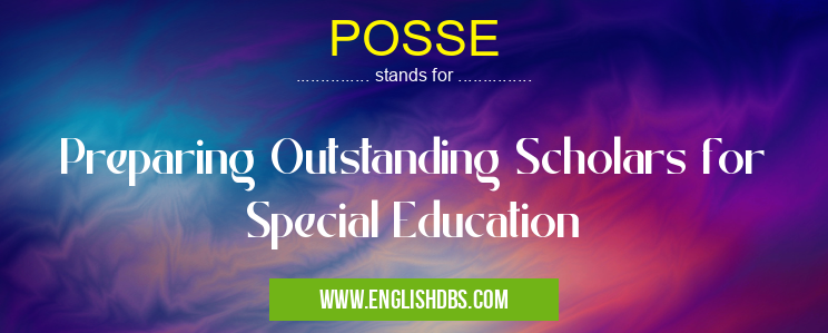 POSSE means Preparing Outstanding Scholars for Special Education POSSE