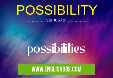 POSSIBILITY means possibilities POSSIBILITY