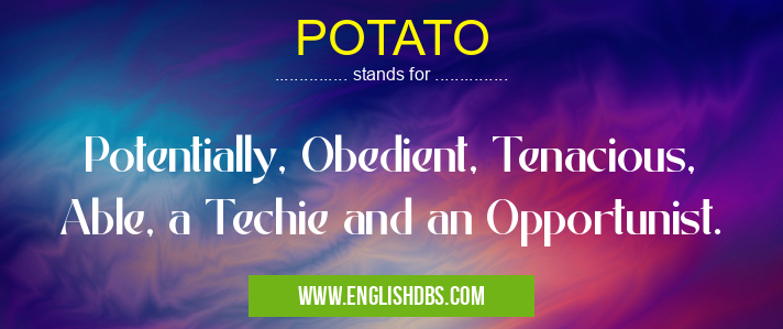 POTATO means Potentially, Obedient, Tenacious, Able, a Techie and an Opportunist. POTATO