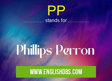 PP means Phillips Perron PP