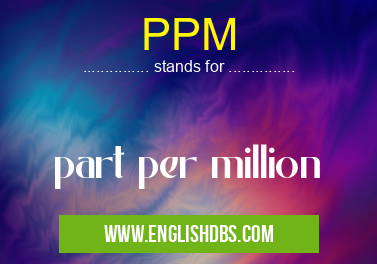 PPM means part per million PPM