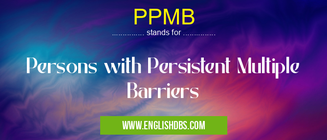 PPMB means Persons with Persistent Multiple Barriers PPMB