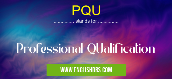 PQU means Professional QUalification PQU