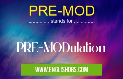 PRE-MOD means PRE-MODulation PRE-MOD