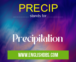 PRECIP means Precipitation PRECIP