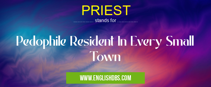 PRIEST means Pedophile Resident In Every Small Town PRIEST