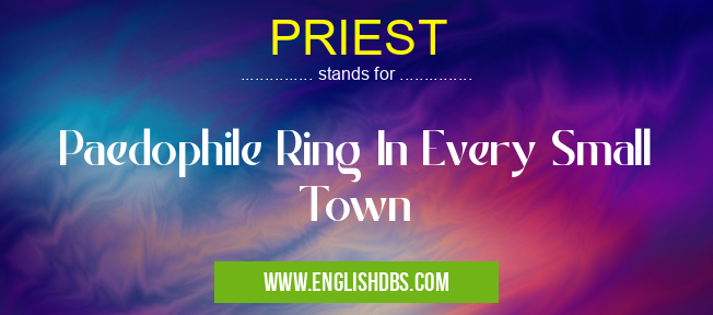 PRIEST means Paedophile Ring In Every Small Town PRIEST