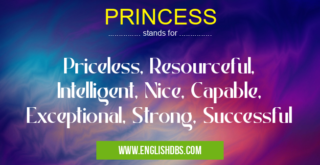 PRINCESS means Priceless, Resourceful, Intelligent, Nice, Capable, Exceptional, Strong, Successful PRINCESS