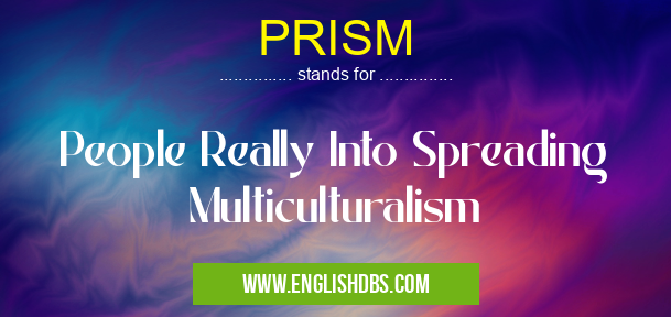 PRISM means People Really Into Spreading Multiculturalism PRISM