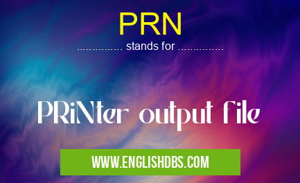 PRN means PRiNter output file PRN