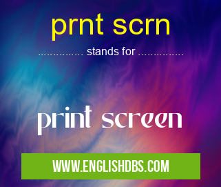 prnt scrn means print screen prnt scrn