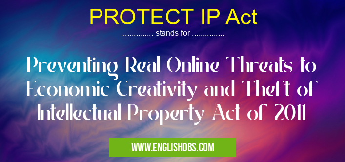 PROTECT IP Act means Preventing Real Online Threats to Economic Creativity and Theft of Intellectual Property Act of 2011 PROTECT IP Act