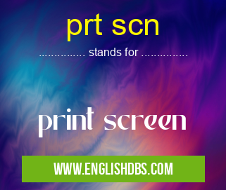 prt scn means print screen prt scn