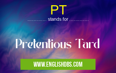 PT means Pretentious Tard PT