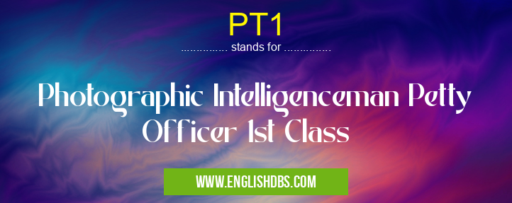 PT1 means Photographic Intelligenceman Petty Officer 1st Class PT1