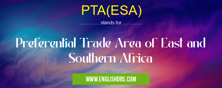 PTA(ESA) means Preferential Trade Area of East and Southern Africa PTA(ESA)