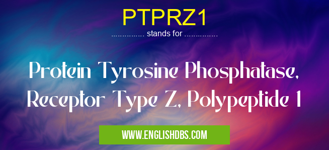 PTPRZ1 means Protein Tyrosine Phosphatase, Receptor Type Z, Polypeptide 1 PTPRZ1