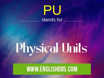 PU means Physical Units PU