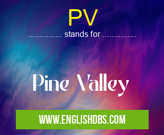PV means Pine Valley PV