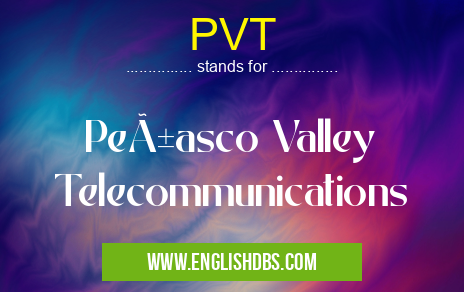 PVT means Peñasco Valley Telecommunications PVT