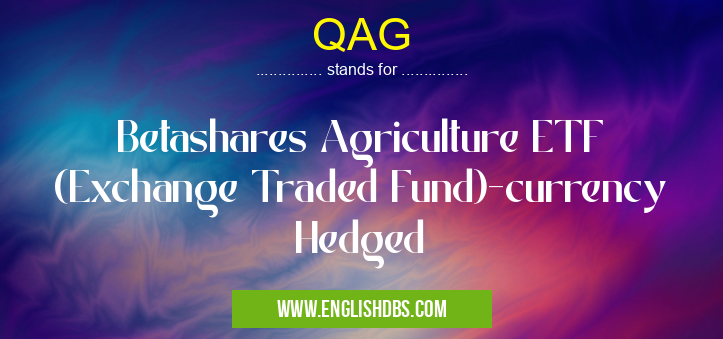 QAG means Betashares Agriculture ETF (Exchange Traded Fund)-currency Hedged QAG