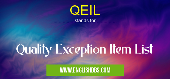 QEIL means Quality Exception Item List QEIL