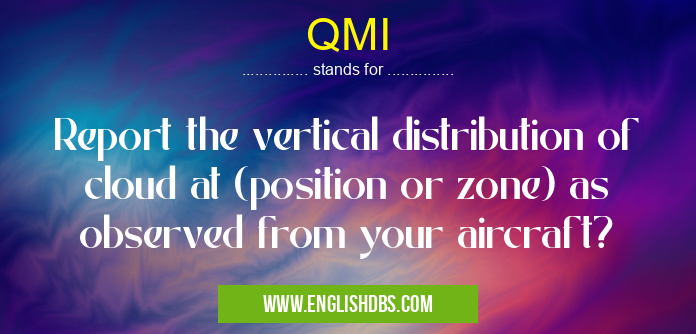 QMI means Report the vertical distribution of cloud at (position or zone) as observed from your aircraft? QMI