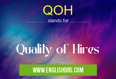QOH means Quality of Hires QOH