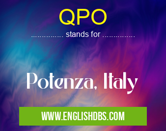 QPO means Potenza, Italy QPO