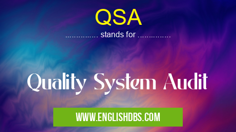 QSA means Quality System Audit QSA