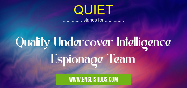 QUIET means Quality Undercover Intelligence Espionage Team QUIET