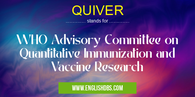 QUIVER means WHO Advisory Committee on Quantitative Immunization and Vaccine Research QUIVER