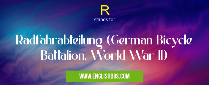 R means Radfahrabteilung (German Bicycle Battalion, World War II) R