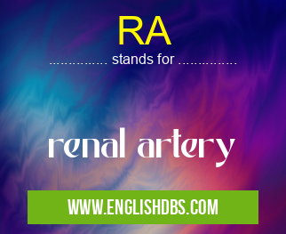 RA means renal artery RA