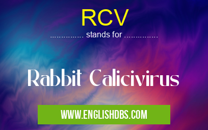 RCV means Rabbit Calicivirus RCV