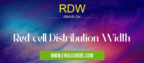 RDW means Red cell Distribution Width RDW