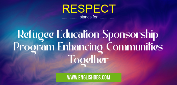 RESPECT means Refugee Education Sponsorship Program Enhancing Communities Together RESPECT