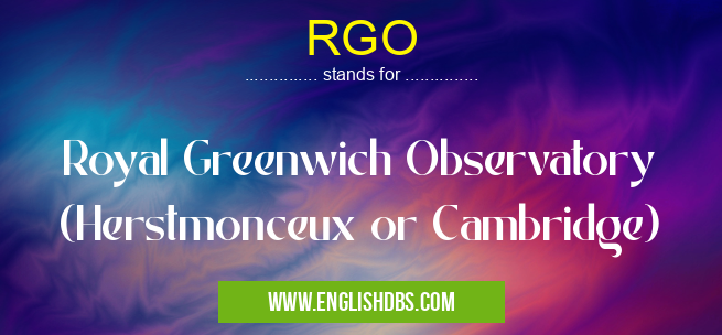 RGO means Royal Greenwich Observatory (Herstmonceux or Cambridge) RGO