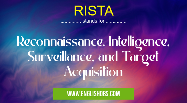 RISTA means Reconnaissance, Intelligence, Surveillance, and Target Acquisition RISTA