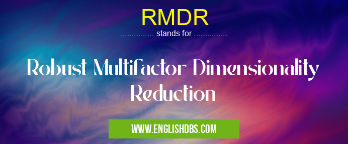 RMDR means Robust Multifactor Dimensionality Reduction RMDR