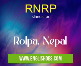 RNRP means Rolpa, Nepal RNRP