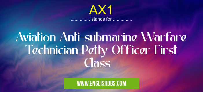 AX1 means Aviation Anti-submarine Warfare Technician Petty Officer First Class AX1